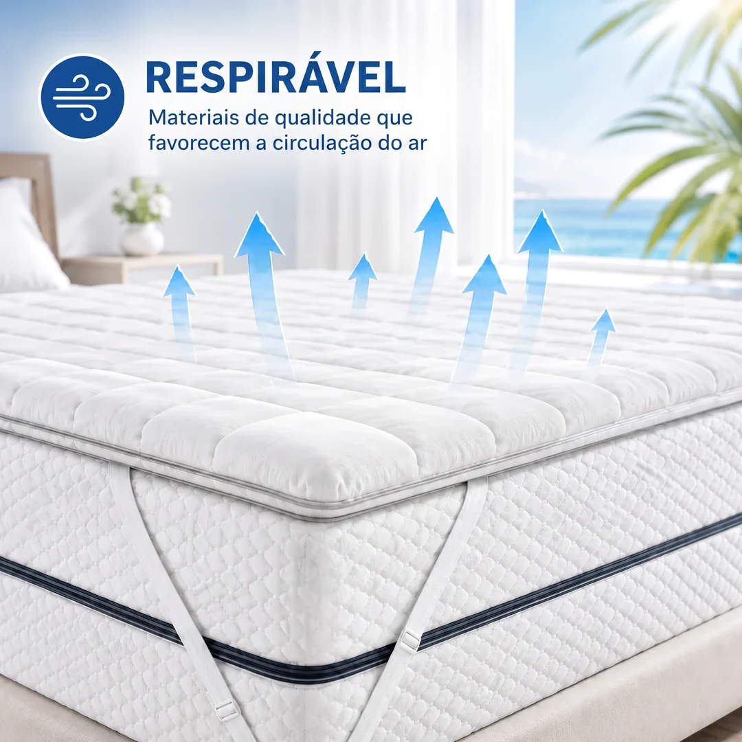 Estrutura respirável que favorece a circulação do ar